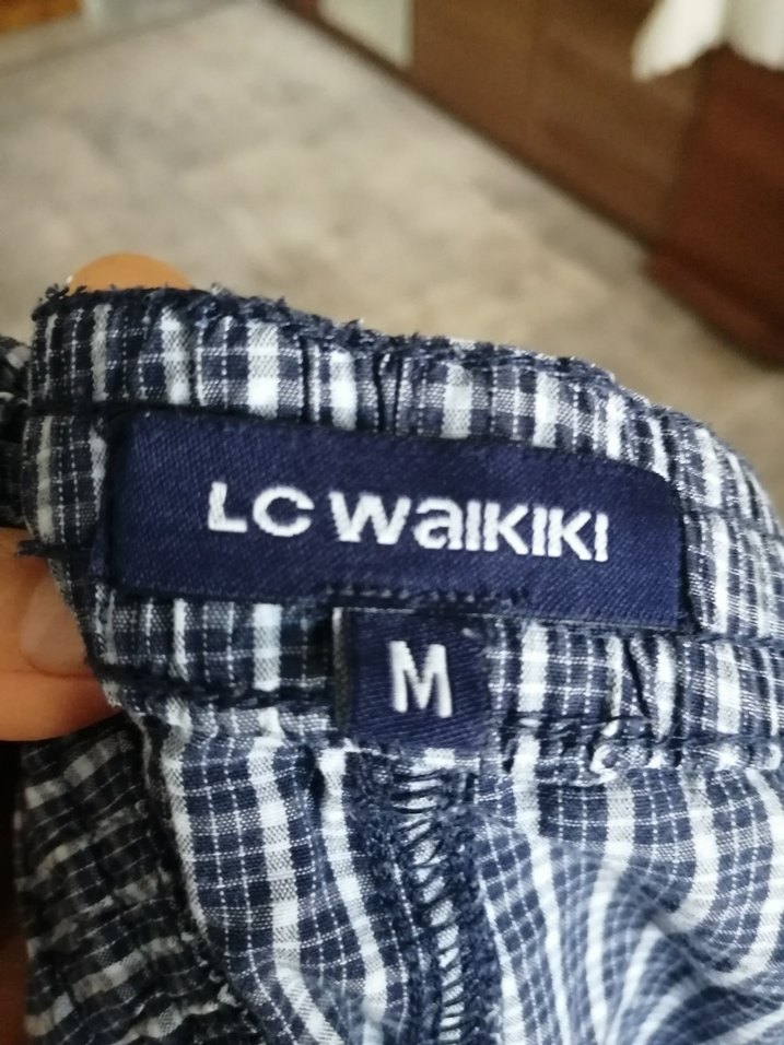 Erkek Lacivert beyaz ekoseli LCW marka ince Kumaş Pantolon - Görsel 3