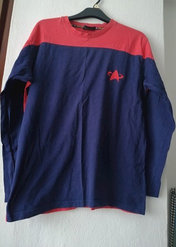 Mavi Kırmızı Erkek Sweatshirt Uzun Kollu - Görsel 2