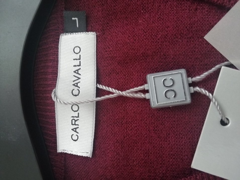 Carlo cavalli, L, Bordo V Yaka Örgü Erkek Süveter - Görsel 5