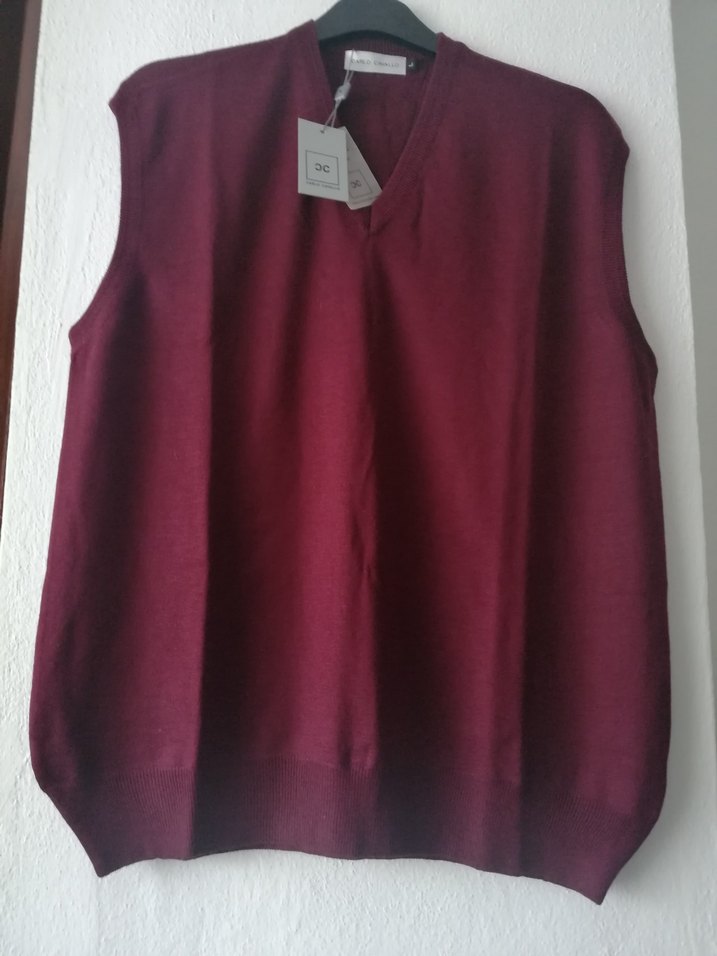 Carlo cavalli, L, Bordo V Yaka Örgü Erkek Süveter - Görsel 2