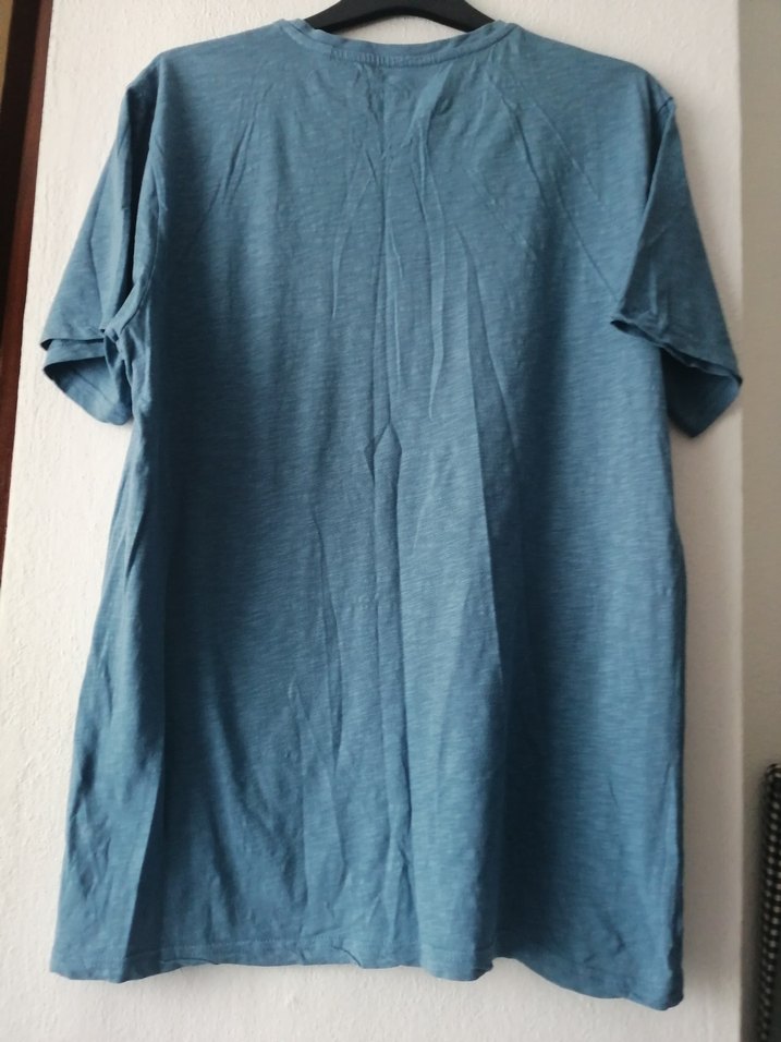 Xxl beden Erkek Mavi Kısa Kollu Tişört - Görsel 2