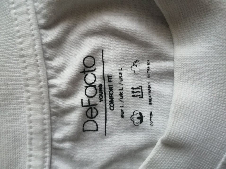 Defacto, L, geniş, Beyaz, Baskılı Pamuklu Erkek Tişört - Görsel 4