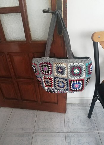 El emeği motif Örgü Bohem Kadın Çantası