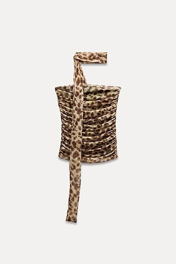 m Beden Zara leopar bandeo top