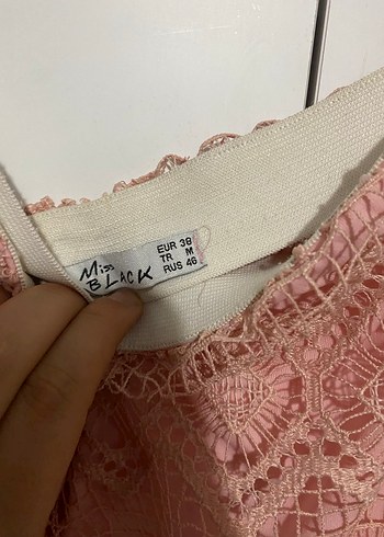 Dantel Detaylı Pembe Mini  Etek - Görsel 2