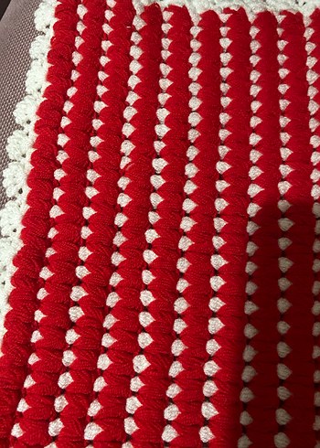 Kırmızı Beyaz El Örgüsü Banyo Süngeri - Görsel 4