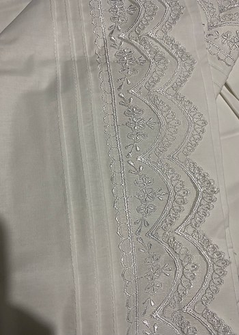 Nakışlı Beyaz 1 çarşaf 2 yastık - Görsel 4