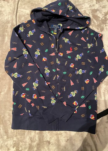 Unisex Çocuk Çok Renkli Kapüşonlu Fermuarlı Sweatshirt