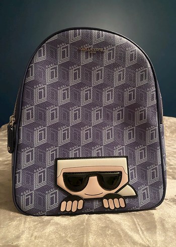 Karl Lagerfeld Baskılı Mor Sırt Çantası