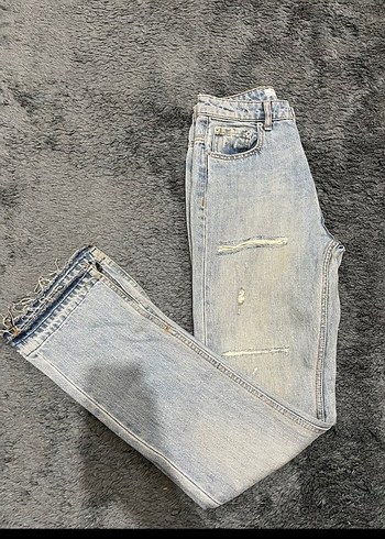 Gri Kadın Denim Jean Pantolon