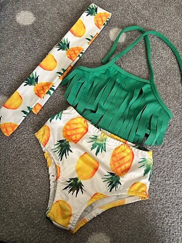 Kız çocuk bandanalı bikini set