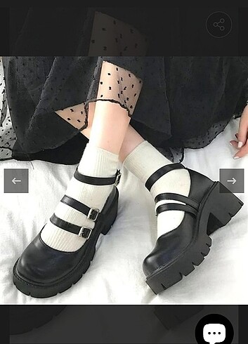 Harajuku Tarz Siyah tokalı ayakkabı