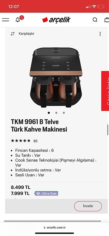 telve kahve makinesi