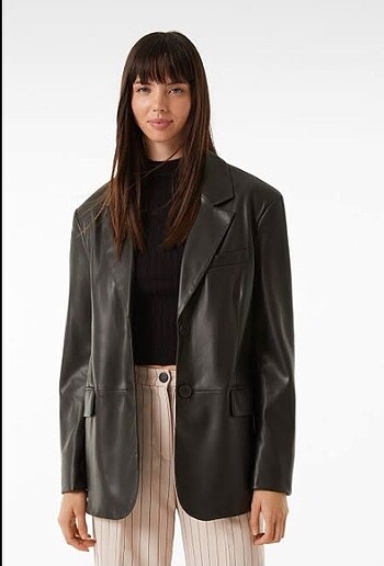 Bershka deri blazer ceket