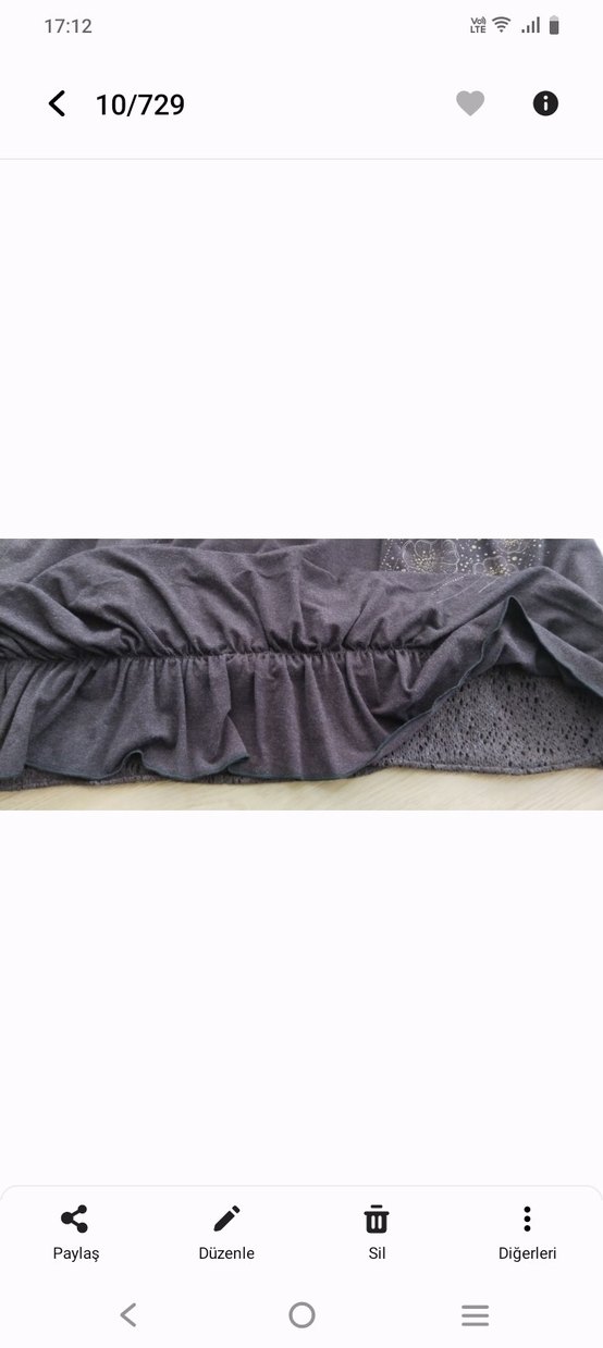 Bohem Nakışlı Gri Uzun astarlı etek - Görsel 4