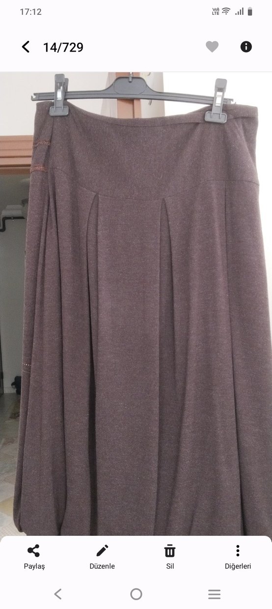 Bohem Nakışlı Gri Uzun astarlı etek - Görsel 3