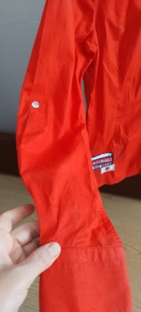 bayan  Kırmızı Uzun Kollu Baskılı Gömlek - Görsel 4