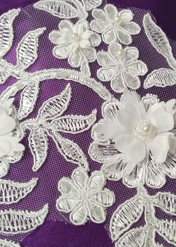 Beyaz Dantel Gelin Aksesuarı pike ranur vb kullanilir - Görsel 3