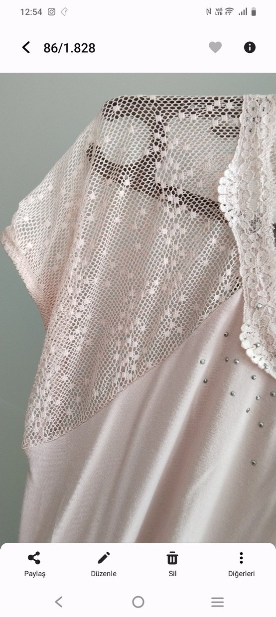 Dantel Detaylı Pembe V Yaka Kadın Bluz - Görsel 2