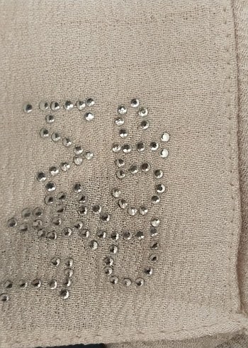 Bej Kadın Simli Şal - Görsel 4