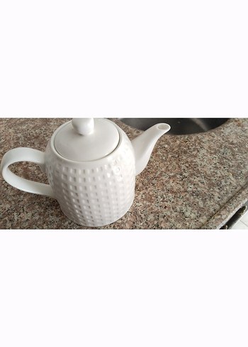 Beyaz Seramik Çaydanlık - Görsel 4
