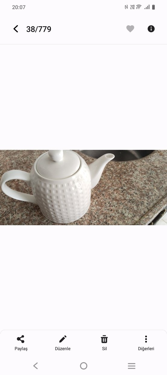 Beyaz Seramik Çaydanlık - Görsel 4