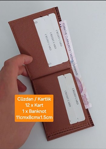 Kahverengi Erkek Cüzdanı - 12 Kartlık, Banknot Bölmeli