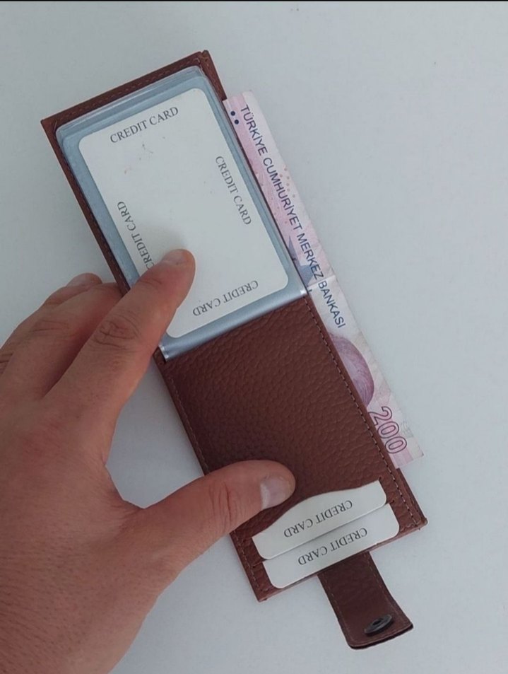 Kahverengi Erkek Cüzdanı, 17 Kart Kapasiteli - Görsel 3