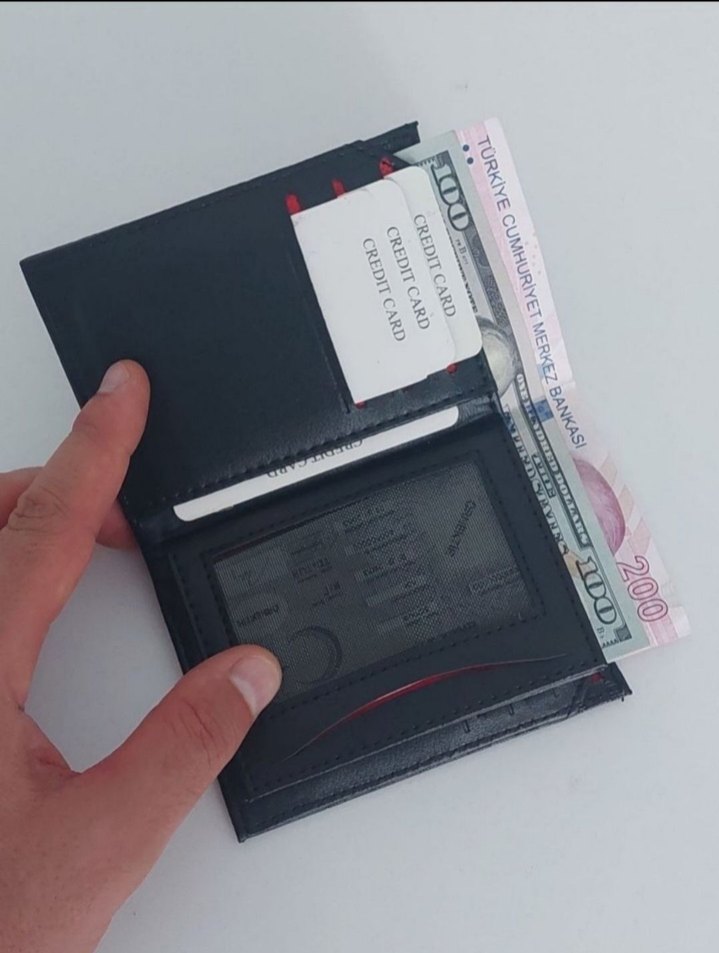 Siyah Kareli Erkek Cüzdan - Görsel 4