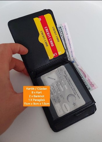 Siyah Erkek Deri Kartlık ve Cüzdan - Görsel 2