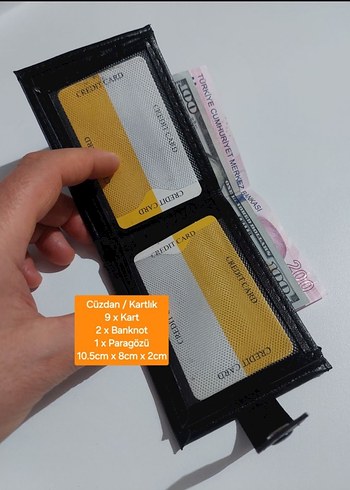 Siyah Erkek suni Deri Cüzdan Kartlıklı - Görsel 2