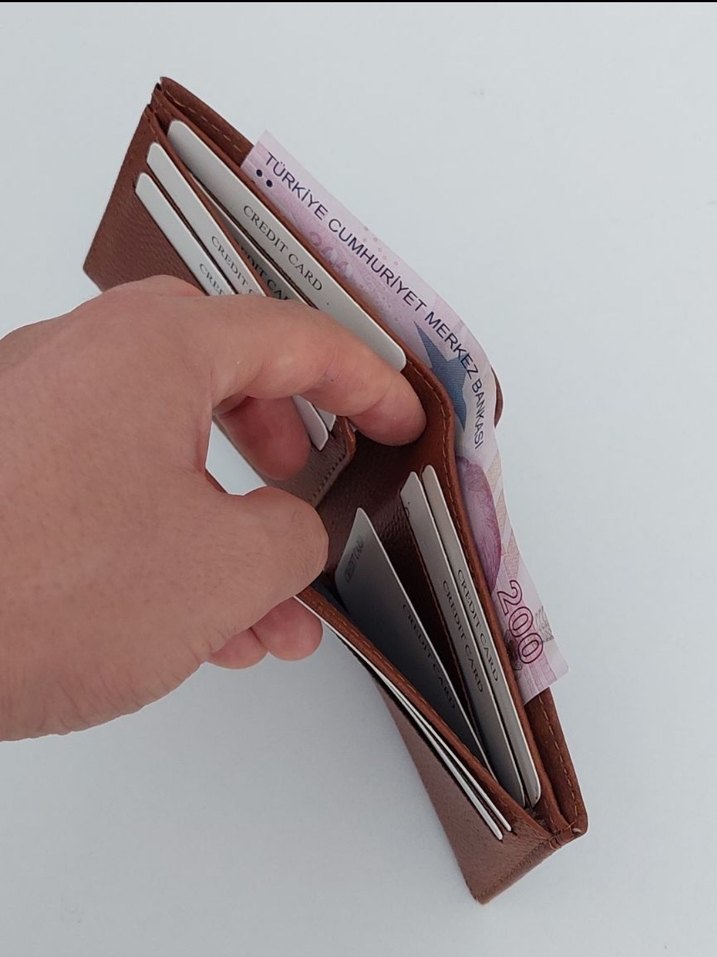 Kahverengi Erkek suni Deri Cüzdan - Görsel 4