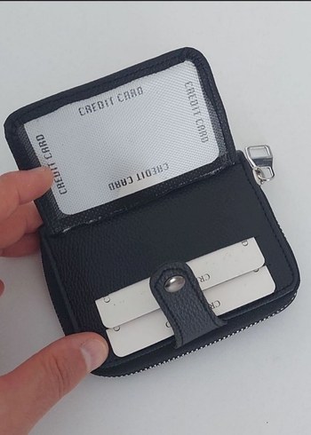 Siyah suni Deri Fermuarlı Erkek Cüzdan - Görsel 2