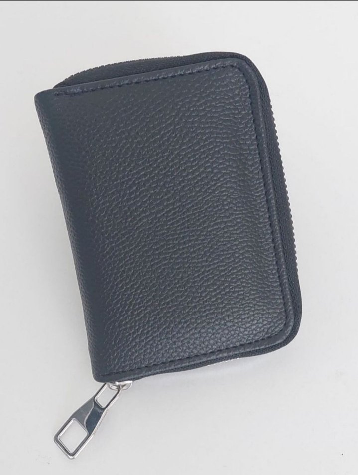 Siyah suni Deri Fermuarlı Erkek Cüzdan - Görsel 4