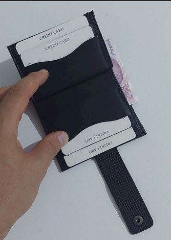 Akordiyon Kartlık 20 Kart Siyah Erkek Cüzdan - Görsel 3