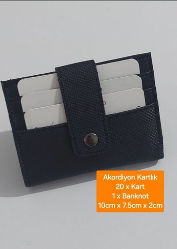 Akordiyon Kartlık 20 Kart Siyah Erkek Cüzdan - Görsel 2