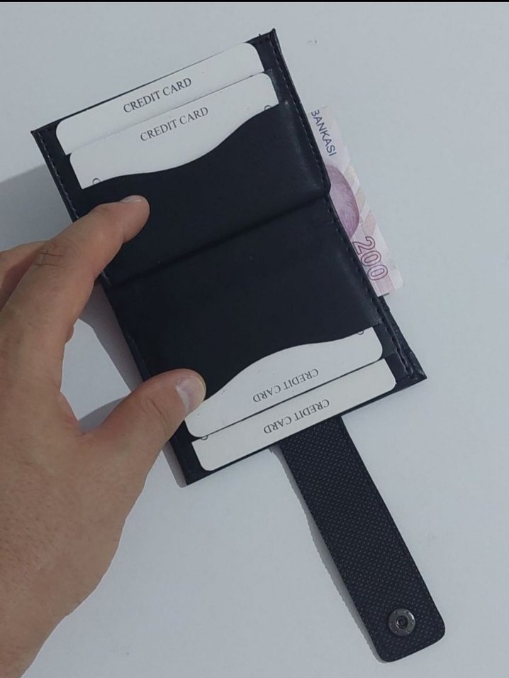 Akordiyon Kartlık 20 Kart Siyah Erkek Cüzdan - Görsel 3