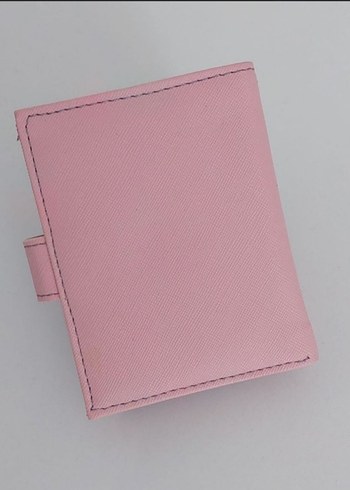 Pembe suni Deri Kadın Cüzdanı, Velcro Kapamalı - Görsel 4