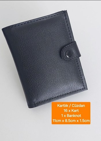 Siyah Erkek Suji Deri Cüzdan 16 Kartlık - Görsel 2