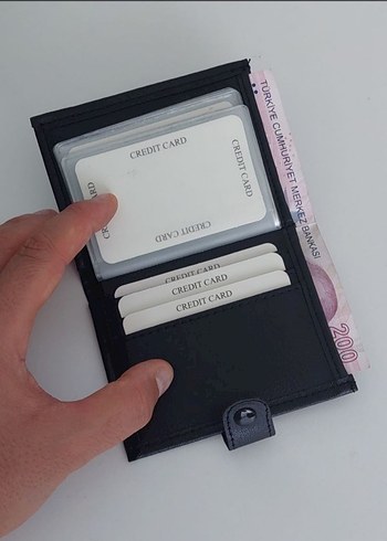 Siyah Erkek Suji Deri Cüzdan 16 Kartlık - Görsel 3