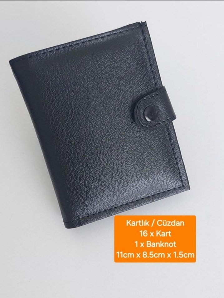 Siyah Erkek Suji Deri Cüzdan 16 Kartlık - Görsel 2