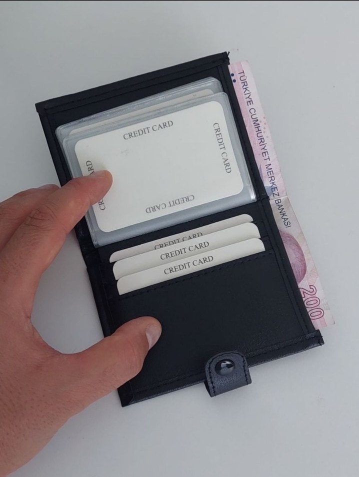 Siyah Erkek Suji Deri Cüzdan 16 Kartlık - Görsel 3