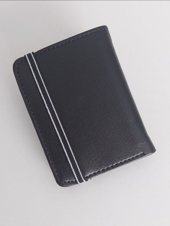 Siyah Suni Deri Erkek Kartlık - Görsel 4