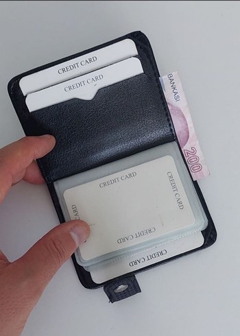 Siyah Erkek Kartlık Cüzdan, 17 Kart Kapasiteli - Görsel 2