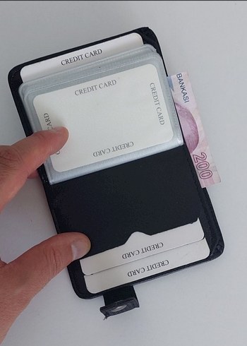 Siyah Erkek Kartlık Cüzdan, 17 Kart Kapasiteli - Görsel 3