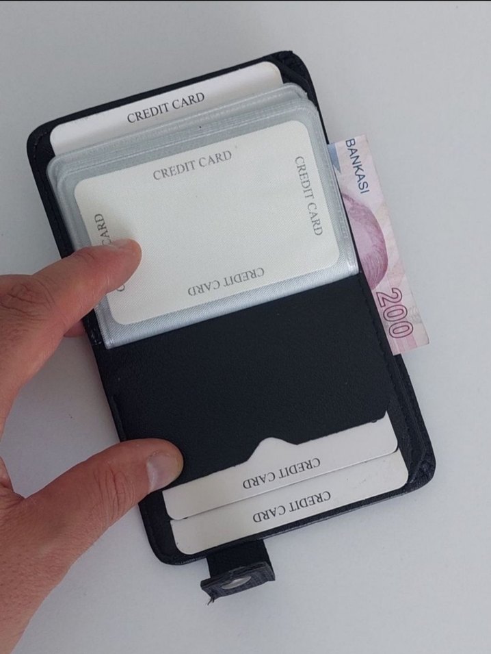 Siyah Erkek Kartlık Cüzdan, 17 Kart Kapasiteli - Görsel 3