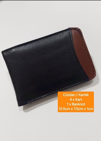 Siyah Erkek suni Deri Cüzdan - 4 Kartlık - Görsel 2