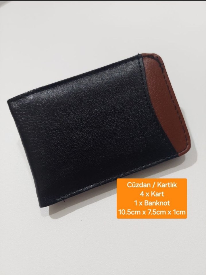 Siyah Erkek suni Deri Cüzdan - 4 Kartlık - Görsel 2
