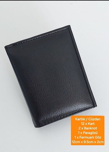 Siyah Erkek İş Cüzdanı - 12 Kart, Fermuarlı Gözlü - Görsel 2