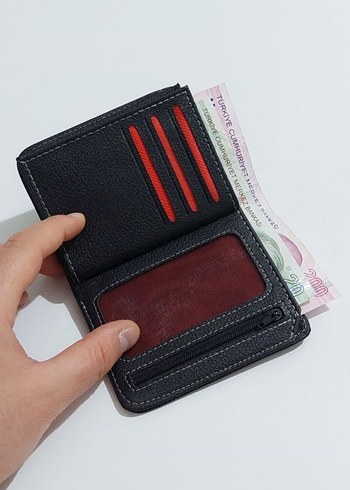 Siyah Erkek Cüzdan, Fermuarlı Paragözlü - Görsel 5